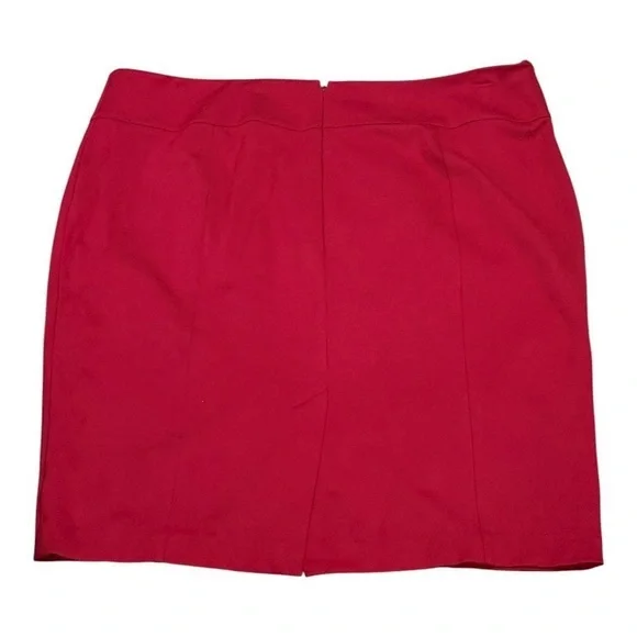 Laura Plus Petites Skirt Womens 20 Petite Red Pencil Lined Stretch Back Zip - Picture 6 of 7